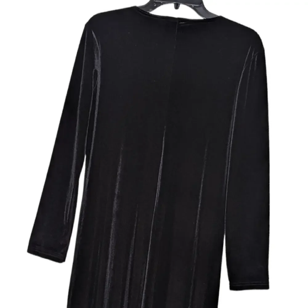 VINTAGE Dressing Clio Black Velvet Maxi Dress Size M - Picture 4 of 8